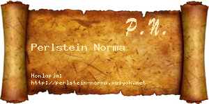 Perlstein Norma névjegykártya